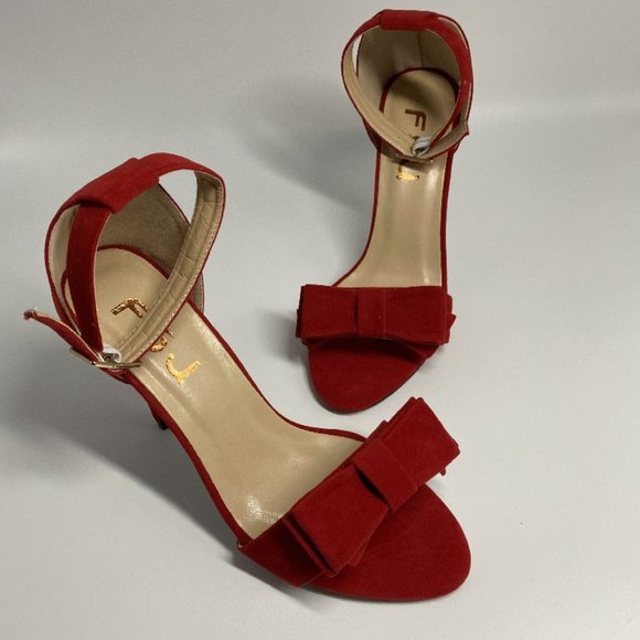 FSJ Women Front Bowknots Open Toe Thin High Heels - Picture 6 of 12